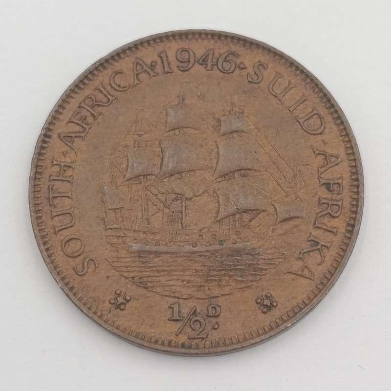 1946 SA Union half penny EF+