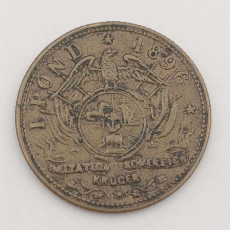 1896 Imitation sovereign Kruger 1 Pond token