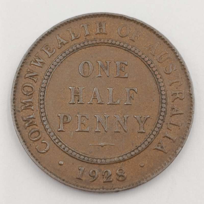 1928 Australia copper half penny