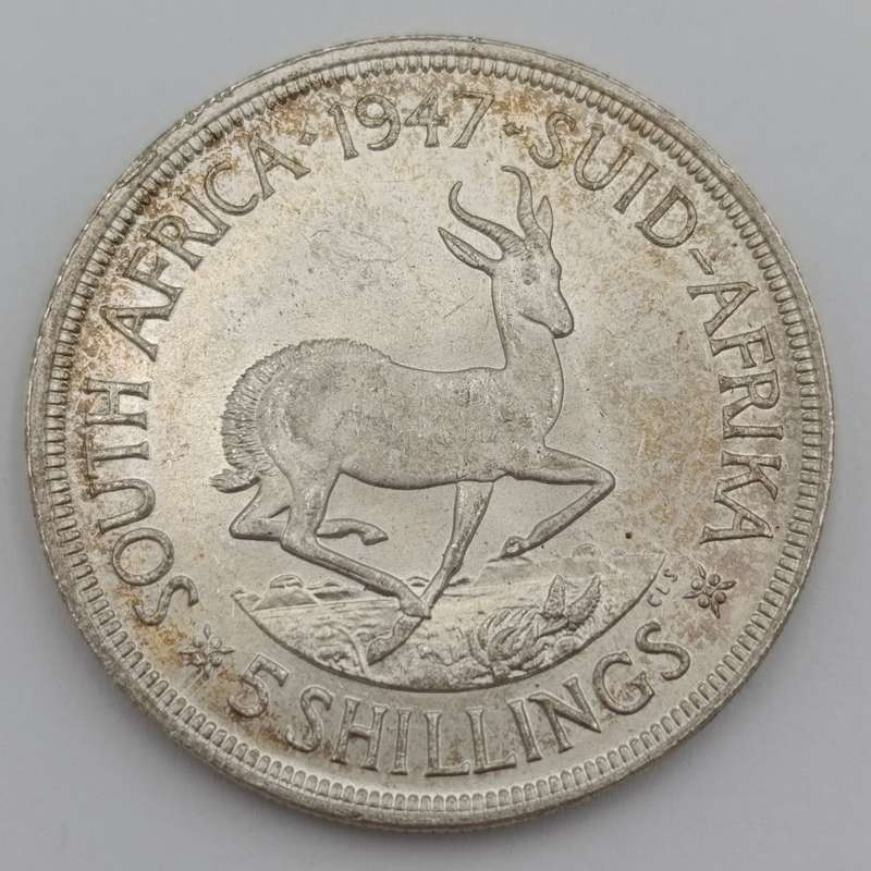 1947 SA Union Silver Crown in Top condition - Good enough to grade