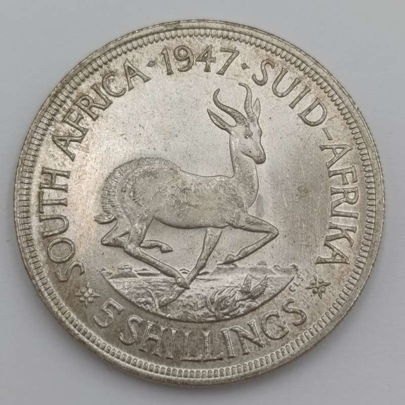 1947 SA Union silver Crown in Top UNC condition - good enough to grade