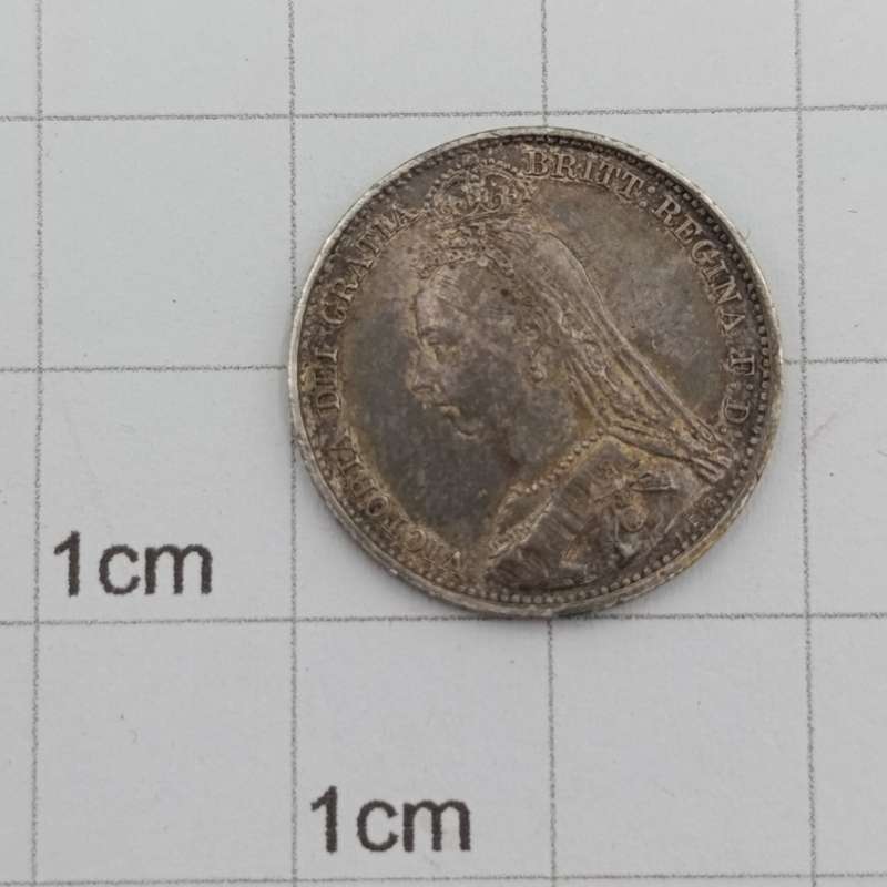 Great Britain 1892 sixpence uncirculated with dark toning