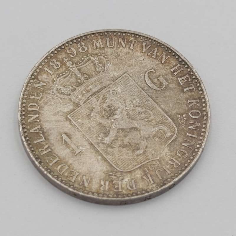 1898 Netherlands 1 Gulden - Wilhelmina - AU