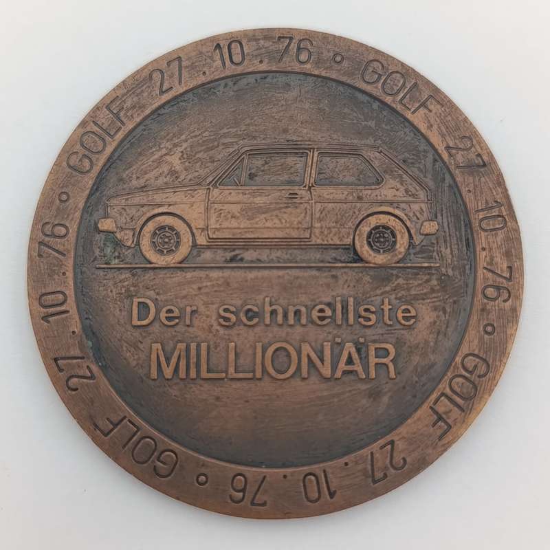 Der Schnellste Millionar VW Golf medallion  27-10-1976