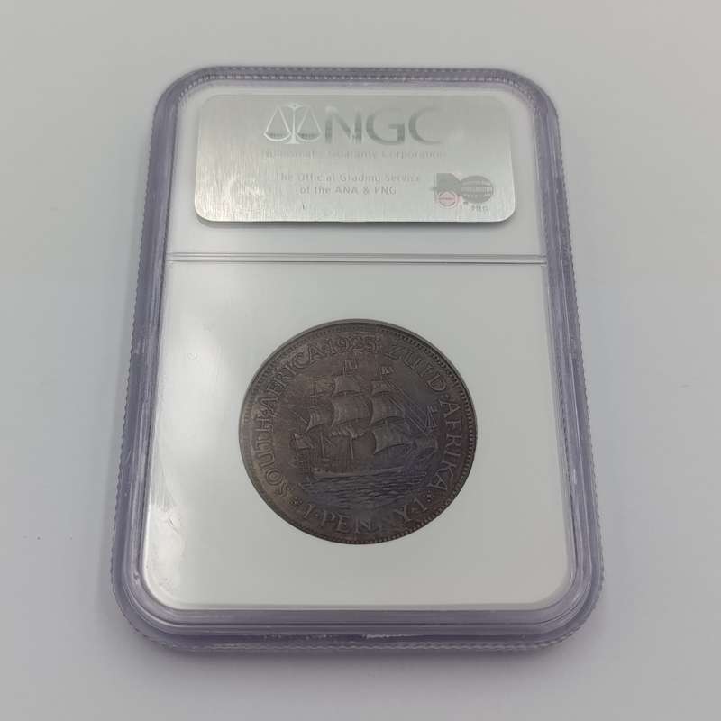 1923 SA Union Penny graded MS63 BN by NGC