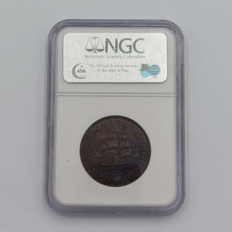1923 SA Union Penny graded MS63 BN by NGC