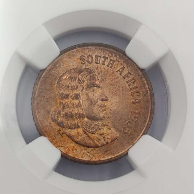 1965 RSA English 1 cent graded M563 RB by NGC - only 1180 minted