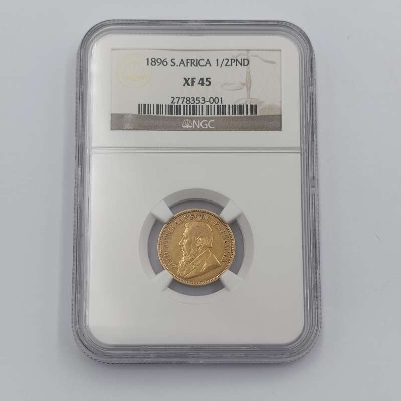 1896 ZAR Kruger half pond graded XF45 by NGC