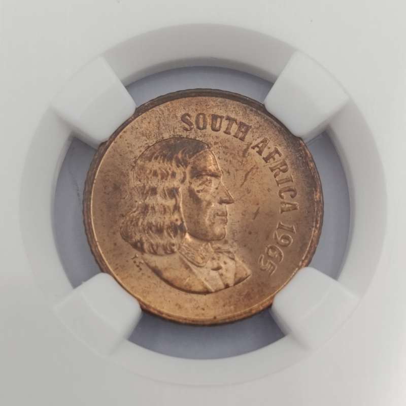 1965 RSA English 1 cent graded ms63 RB by NGC - only 1180 minted