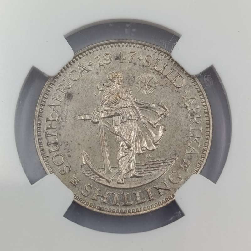 1947 SA Union Proof 1 Shilling graded PF63 by NGC