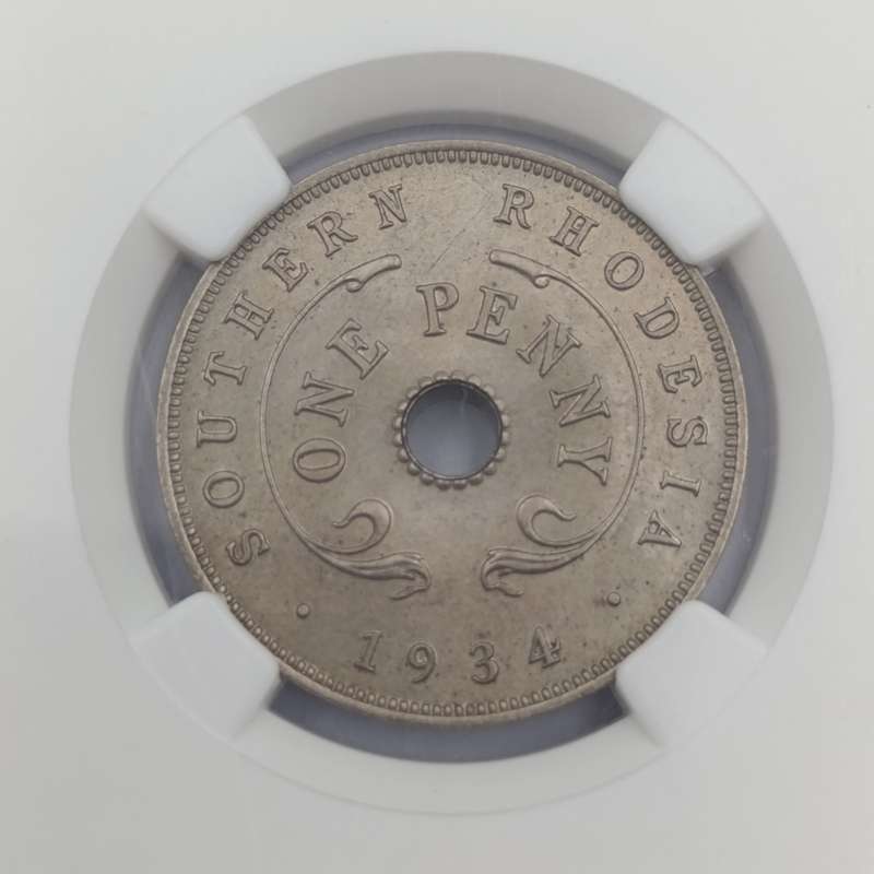 1934 Southern Rhodesia Penny graded MS64 by NGC
