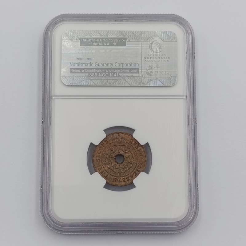 1954 Southern Rhodesia half penny graded MS64 RB by NGC