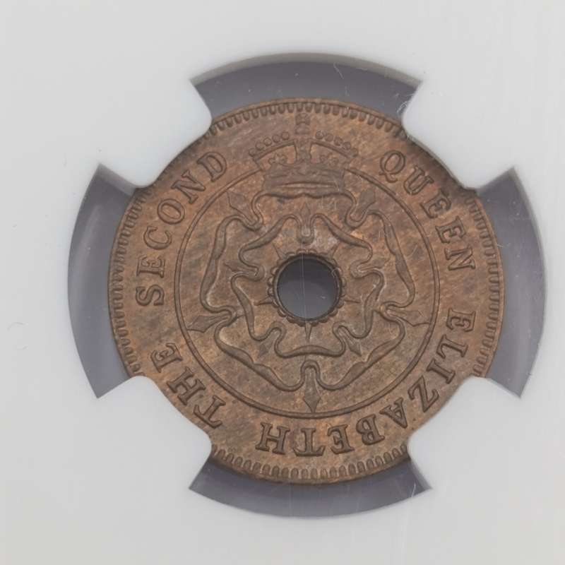 1954 Southern Rhodesia half penny graded MS64 RB by NGC