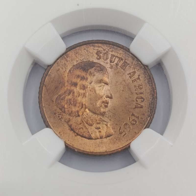1965 RSA English 1 cent graded MS64 RB by NGC - only 1180 minted