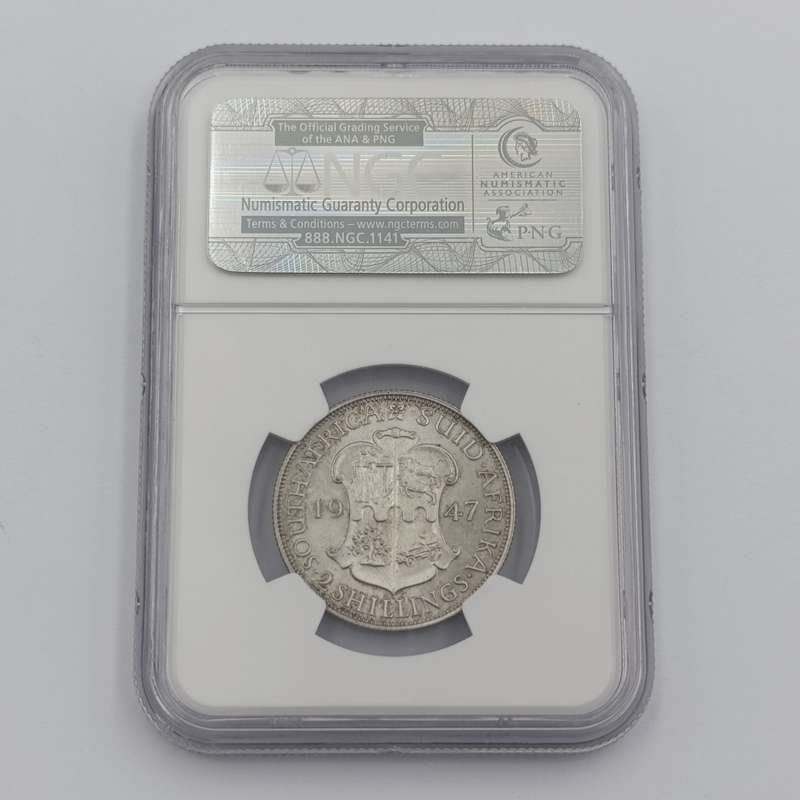 1947 SA Union Silver Proof 2 Shilling graded PF 64 by NGC