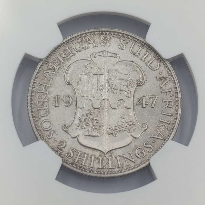 1947 SA Union Silver Proof 2 Shilling graded PF 64 by NGC