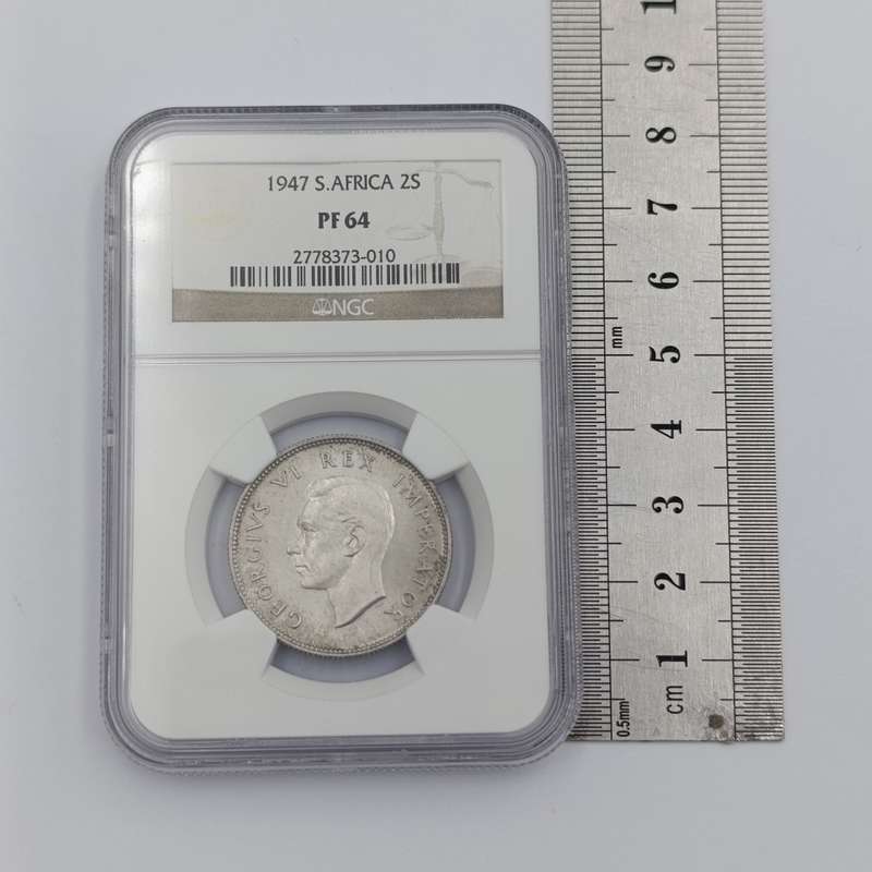 1947 SA Union Silver Proof 2 Shilling graded PF 64 by NGC