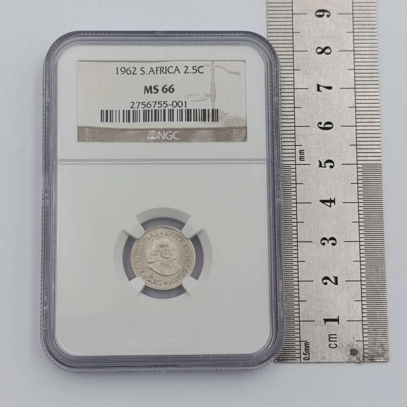 1962 RSA Silver 2 1/2 cent graded MS66 by NGC