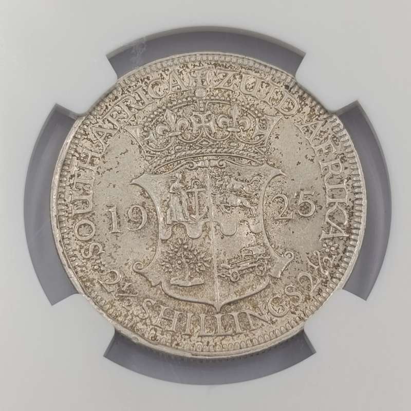 1925 SA Union 2 1/2 Shilling half crown graded AU 55 by NGC