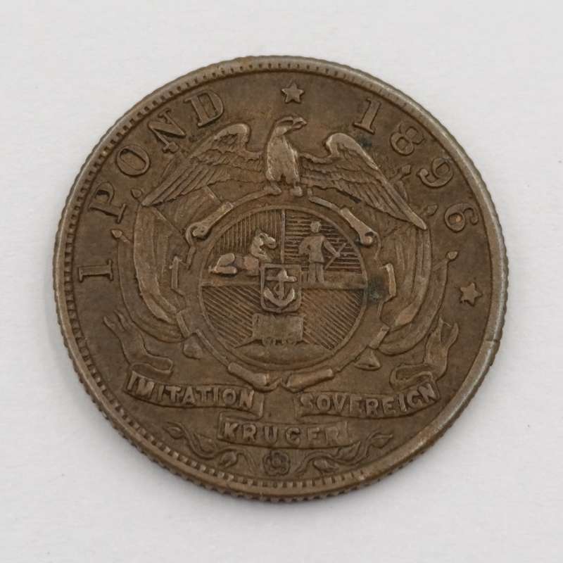 1896 Paul Kruger imitation brass sovereign token