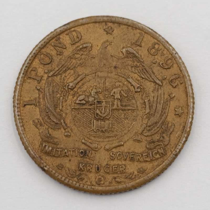 1896 Paul Kruger imitation brass Sovereign token