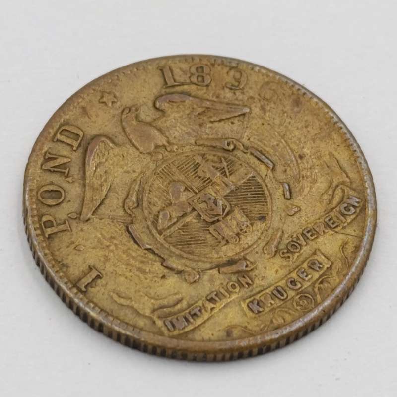 1896 Paul Kruger imitation brass sovereign token
