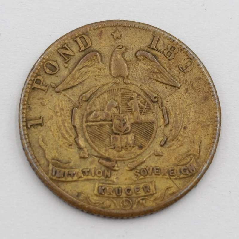 1896 Paul Kruger imitation brass sovereign token