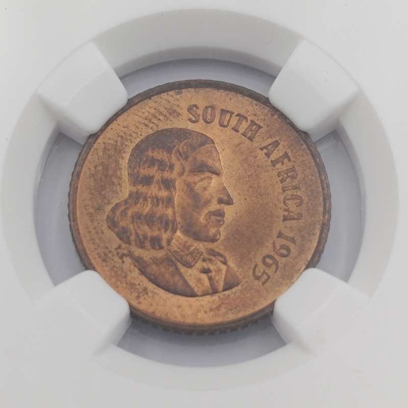 1965 RSA English 1 cent graded MS63 RB by NGC - only 1180 minted