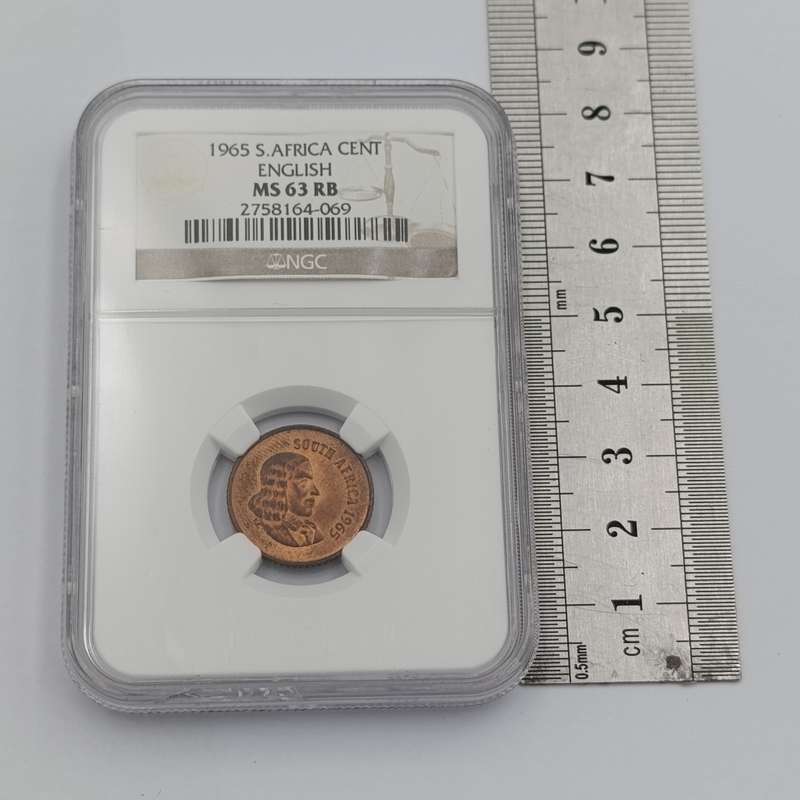 1965 RSA English 1 cent graded MS63 RB by NGC - only 1180 minted