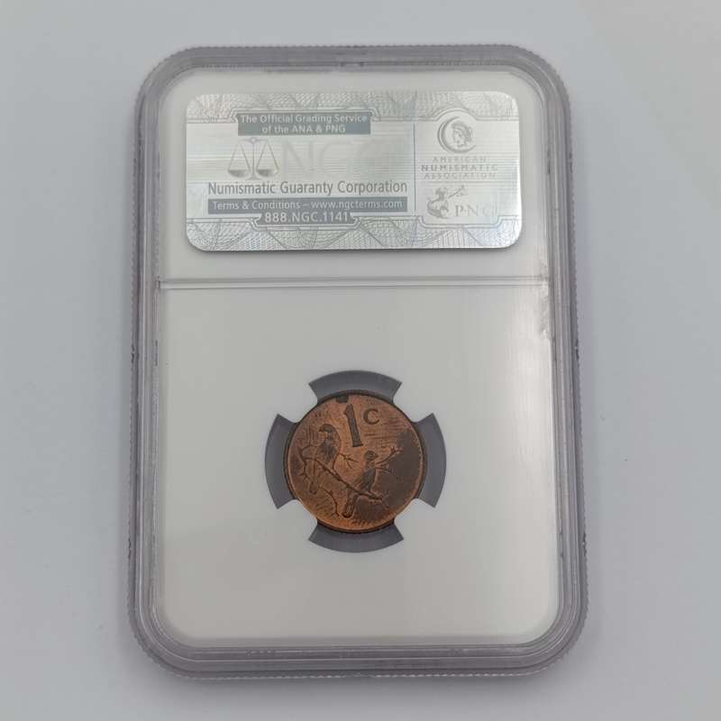 1965 RSA English 1 cent graded MS63 RB by NGC - only 1180 minted