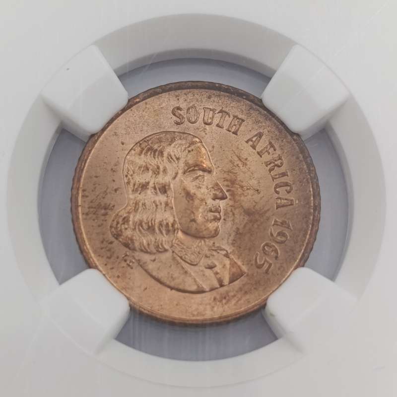 1965 RSA English 1 cent graded MS 64 RB by NGC - only 1180 minted