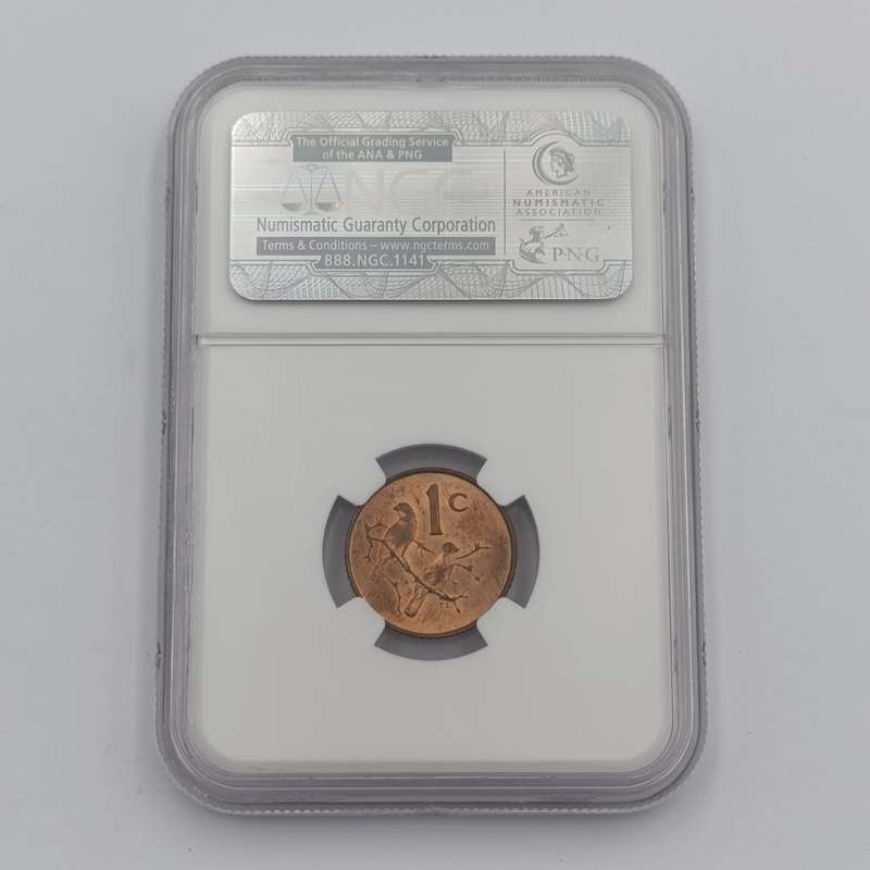 1965 RSA English 1 cent graded MS 64 RB by NGC - only 1180 minted