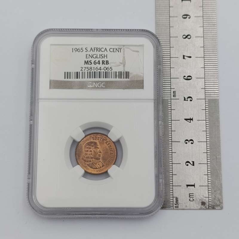 1965 RSA English 1 cent graded MS 64 RB by NGC - only 1180 minted