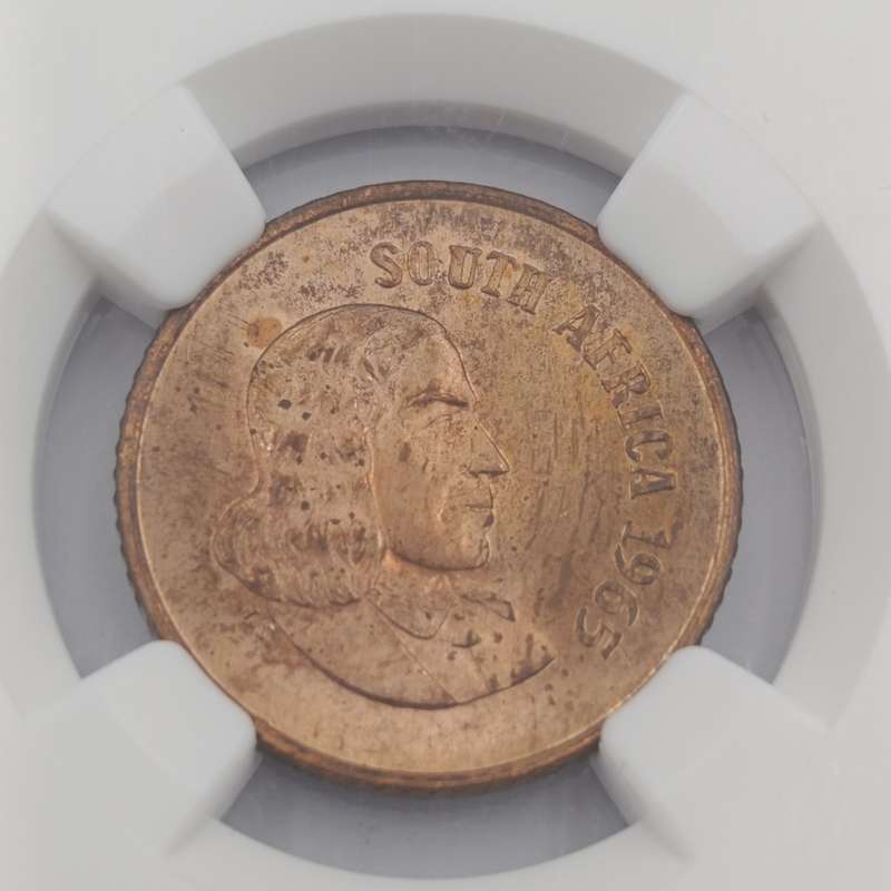 1965 RSA English 1 cent graded MS 63 RB by NGC - only 1180 minted