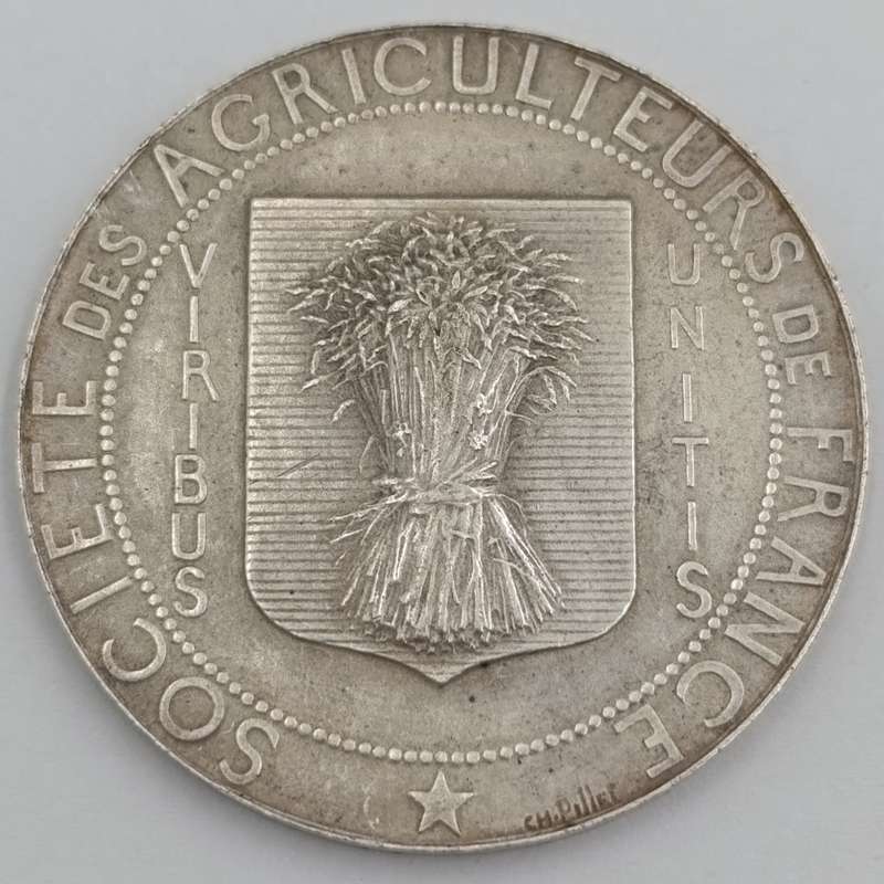 Antique 1913 Society of farmers of France medal - won by Mr. Jacques Weiss
