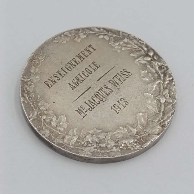 Antique 1913 Society of farmers of France medal - won by Mr. Jacques Weiss