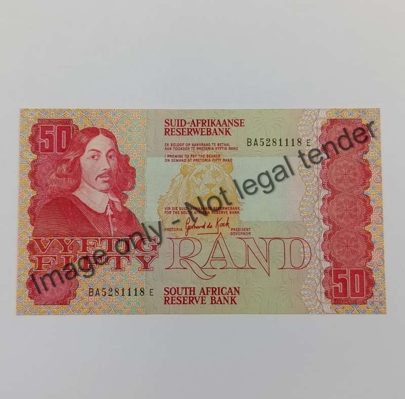 Gerhard de Kock R50 banknote - scarce BA series