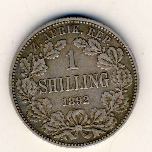 ZAR 1892 Kruger shilling