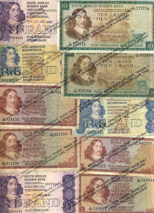 Lot of 12 SA banknotes - as per scan