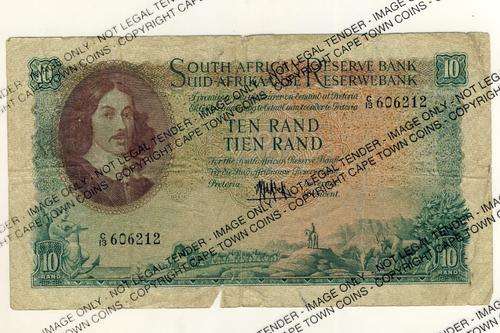 MH de Kock Fourth issue R10 note - some small tears