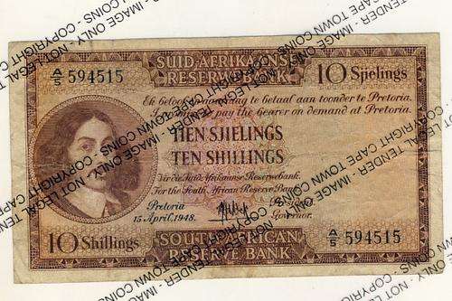 MH de Kock 2nd issue 1948 Ten shilling A5