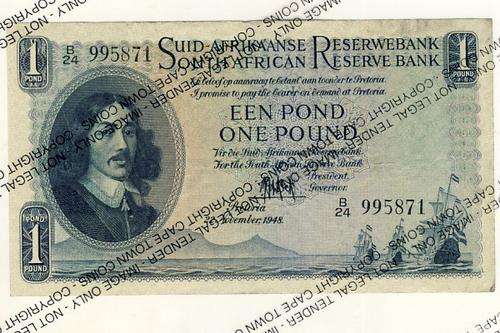 MH de Kock 2nd issue 1948 one Pound VF+ / aEF B24 @@@ Crazy R1 Start