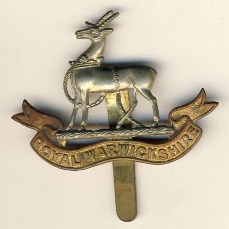 British Badge Royal Warwicks cap badge with slide - CRAZY WEDNESDAY
