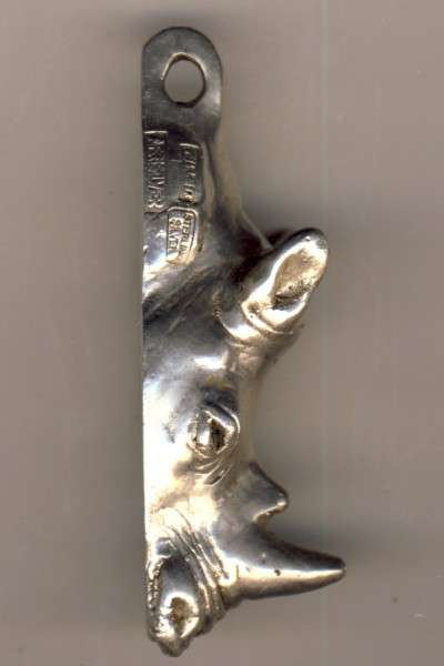 Silver Rhino pendant - Large - over 70 mm long Lovely item
