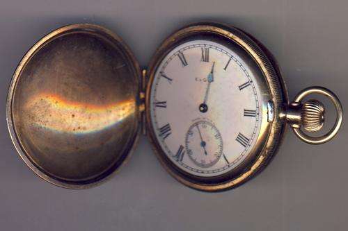Elgin pocket watch with no glass as per scan