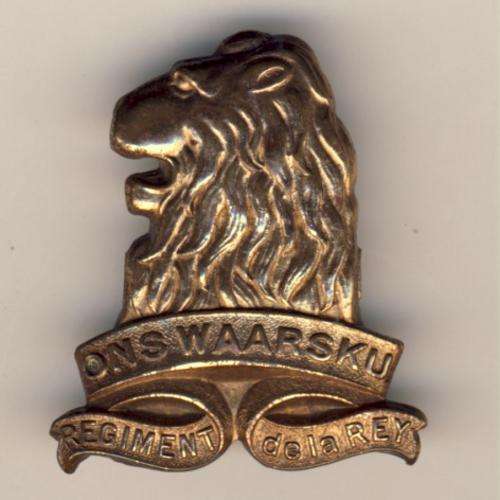 SA Regiment De La Rey metal cap badge ( lions mouth open ) - CRAZY WEDNESDAY