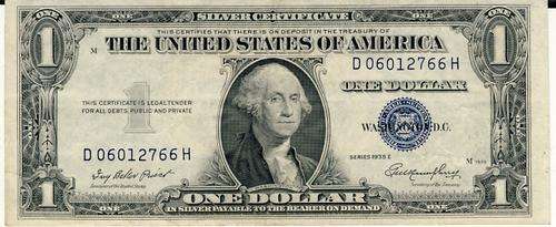 USA Series 1935E silver certificate