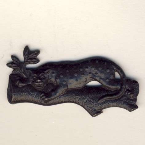 SA First City regiment blackened metal, left hand collar badge