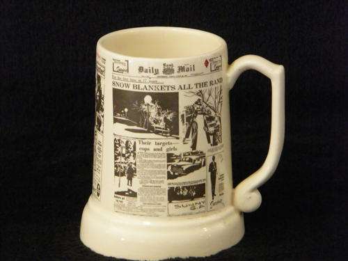 Crescent ware Luipaardsvlei South Africa Beer mug with Sunday Times Boks and Lions share the Honores