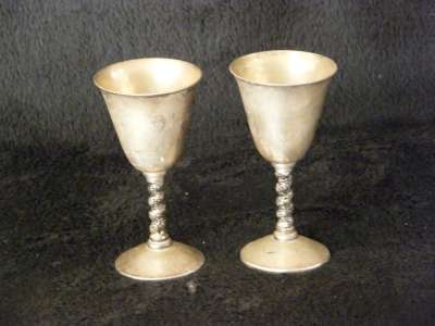 Spanish Silver plated goblets - pair